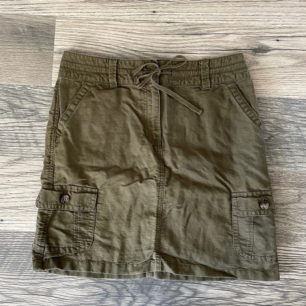 Ann Taylor tie waist skirt olive green cargo style women’s size 6